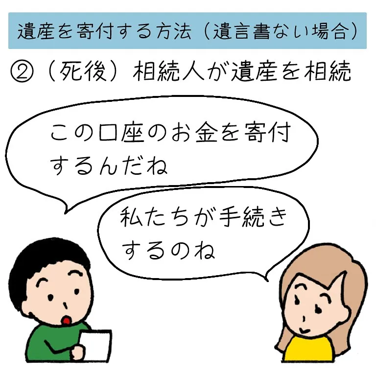 遺言書が無い時に、遺産を寄付する方法をご紹介します。