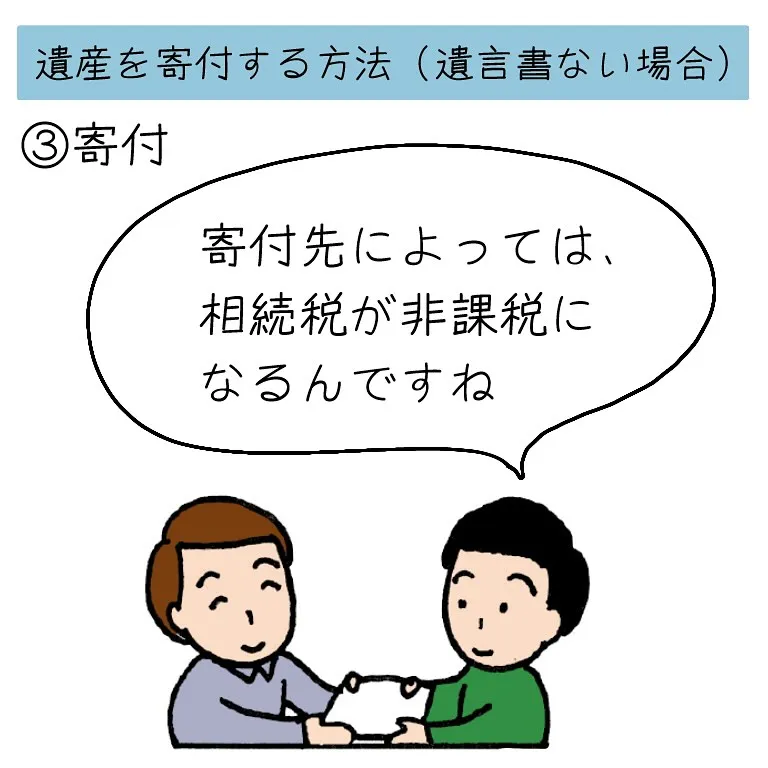 遺言書が無い時に、遺産を寄付する方法をご紹介します。